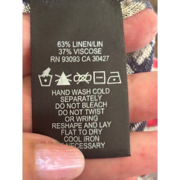 Nic + Zoe striped top, 1X, artsy casual, bohemian, linen blend, resort, layering - Picture 5 of 5